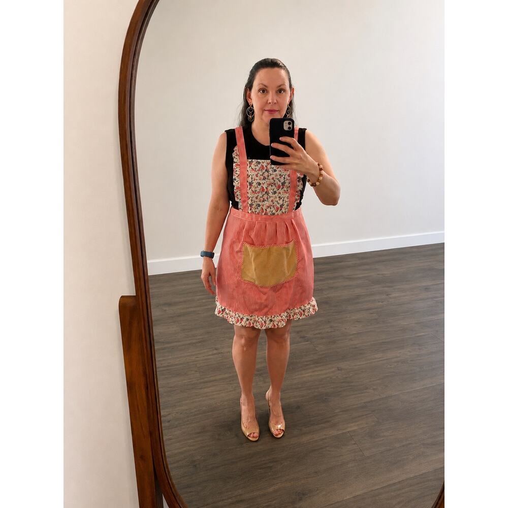 Yoayuan Starlight Floral Pinafore Apron Pink Cottagecore One Size